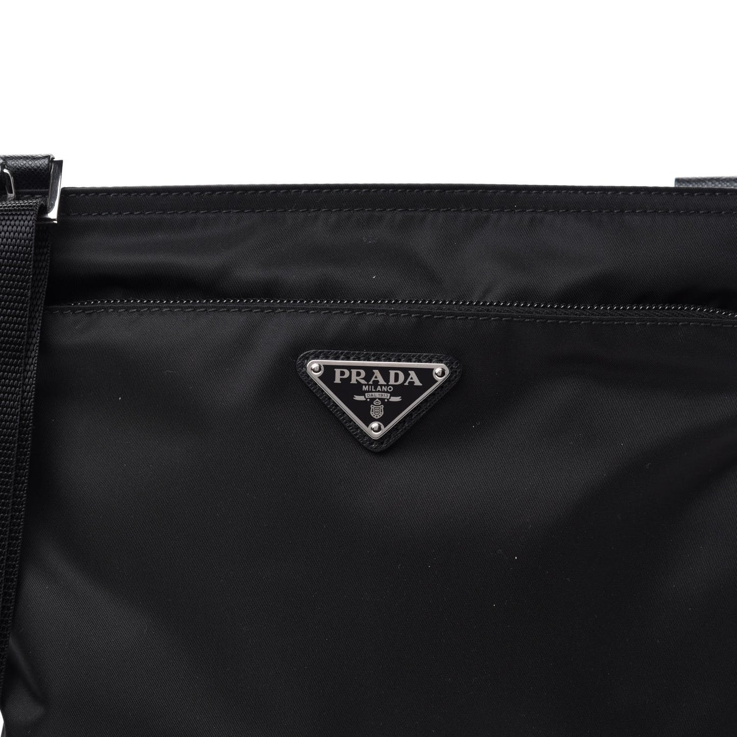 Nylon Vela Small Flat Messenger Bag Black