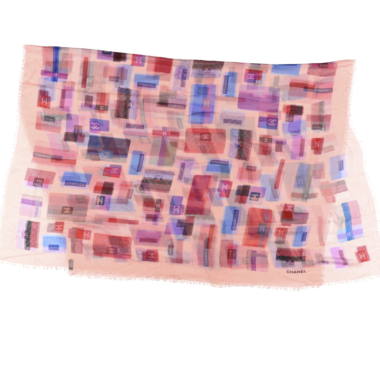 Cashmere Silk CC Logo Scarf Light Pink Pink Coral