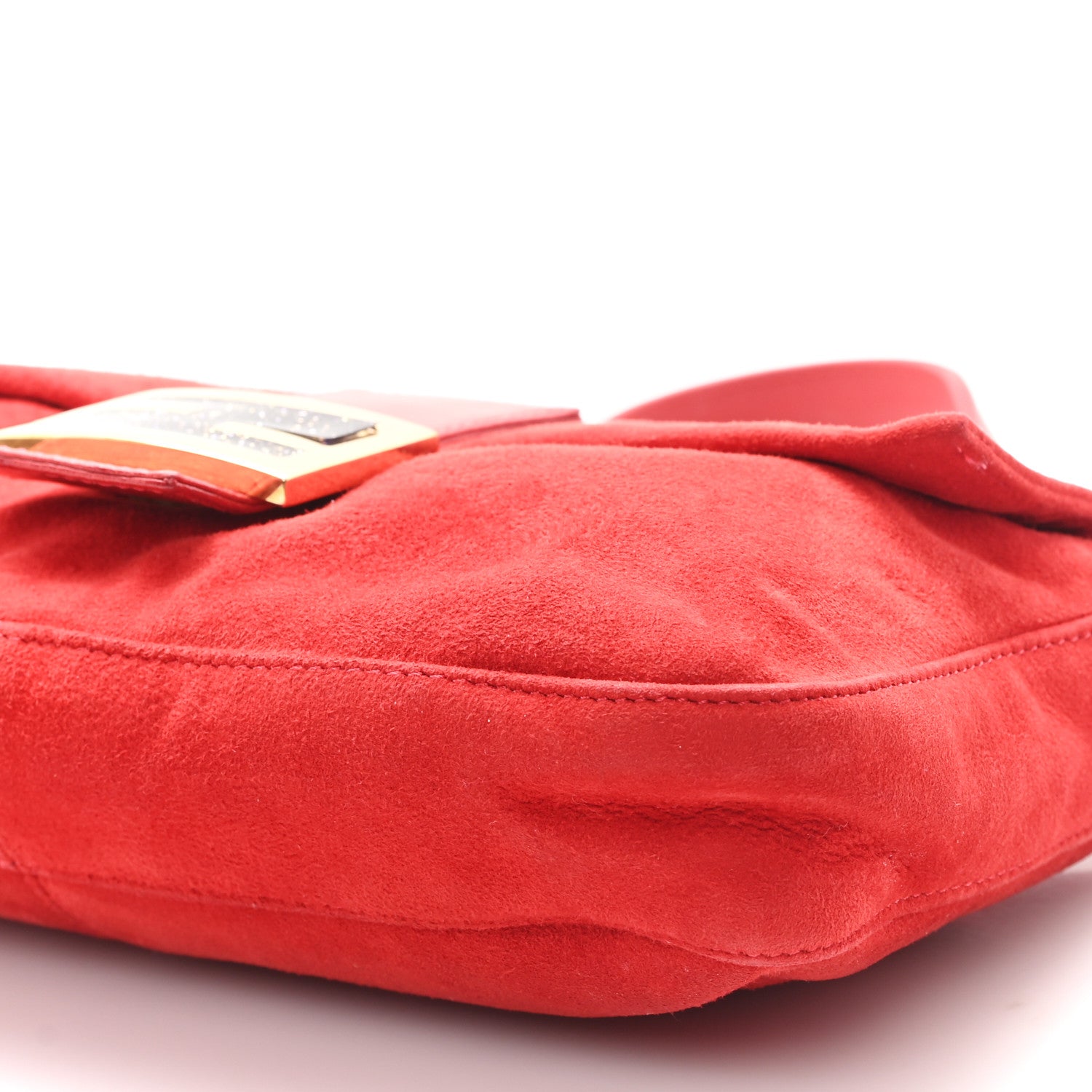 Fendi Suede Baguette Red 9 of 10