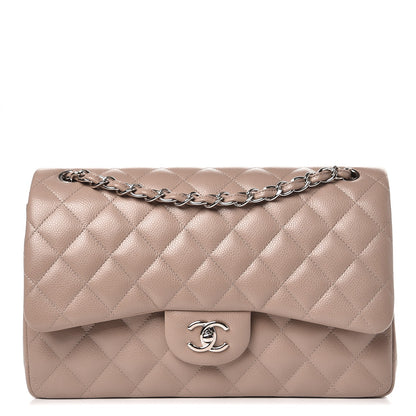 Chanel Caviar Quilted Jumbo Double Flap Grey 1 of 8