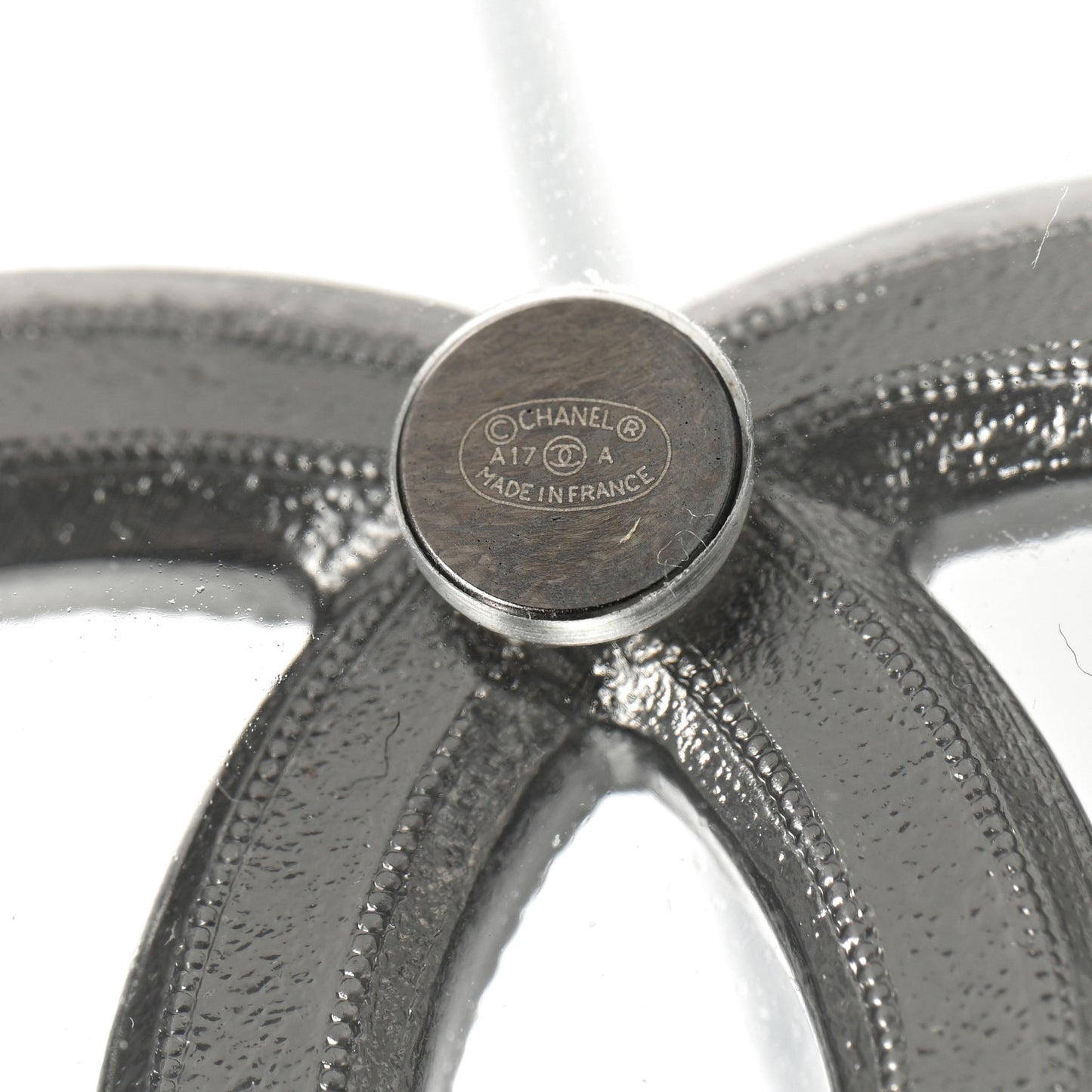 Lucite Crystal CC Cuff Transparent Ruthenium
