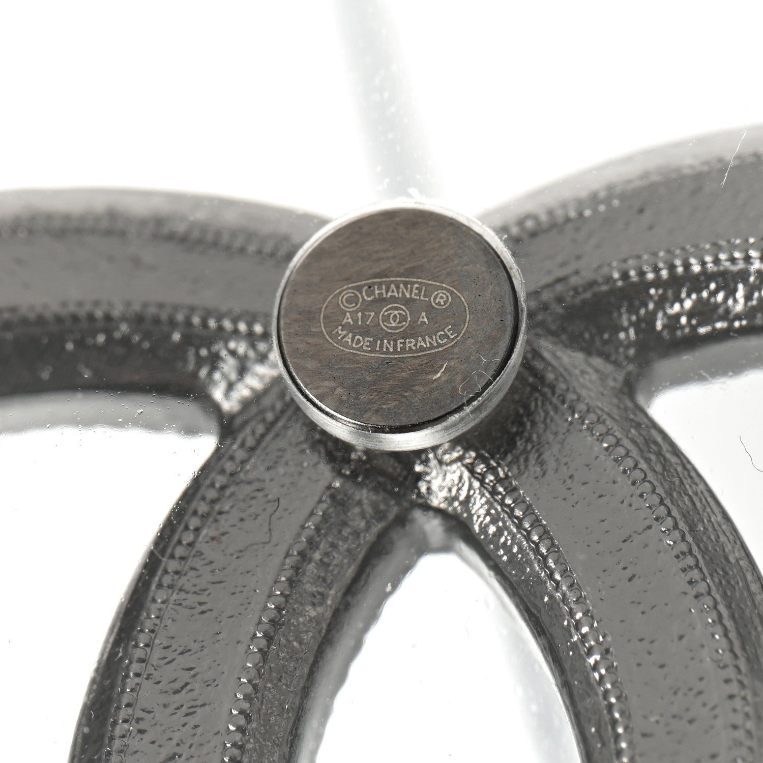 Chanel Lucite Crystal CC Cuff Transparent Ruthenium 4 of 5