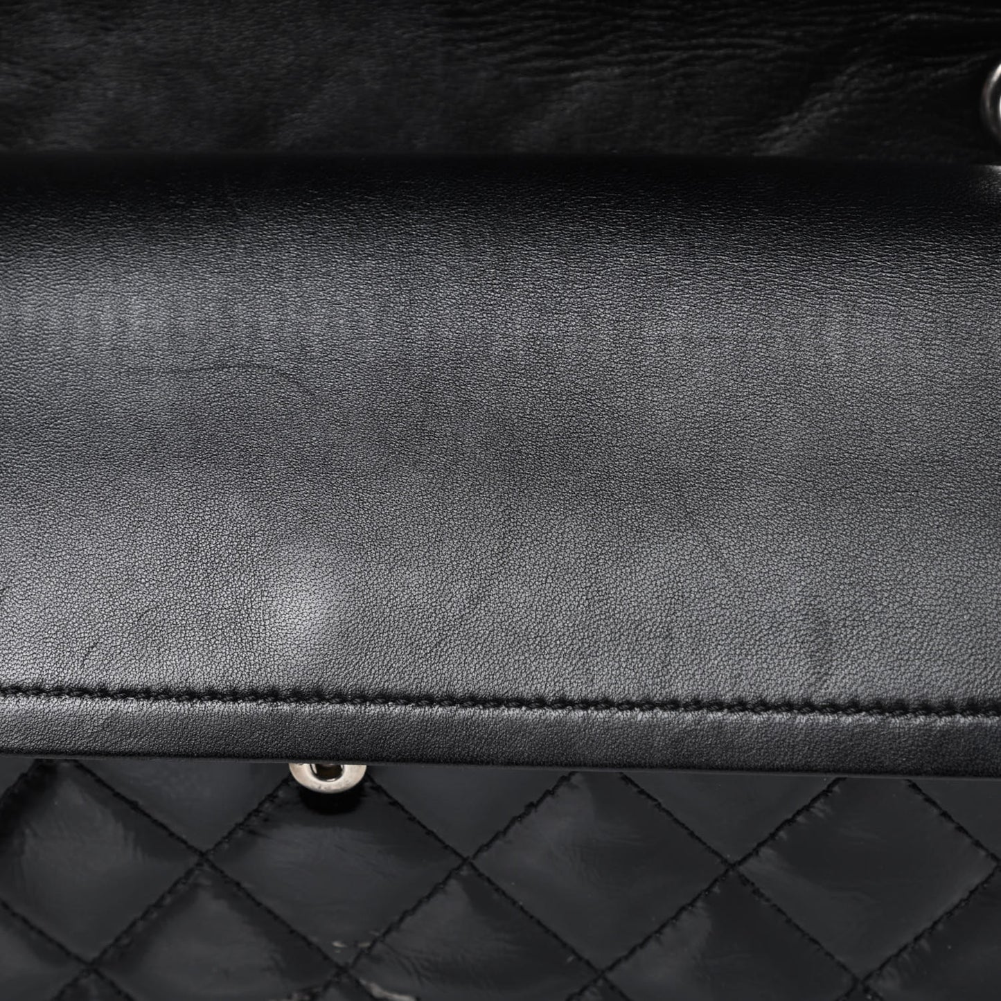Distressed Patent Quilted 2.55 Reissue 227 Flap Black