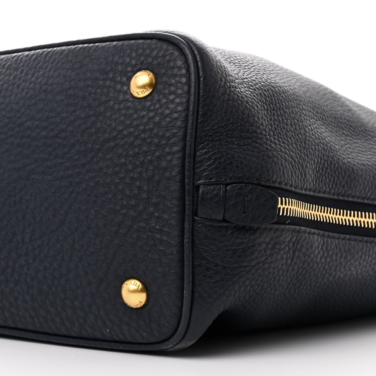 Prada Vitello Daino Side Zip Tote Bleu 11 of 13