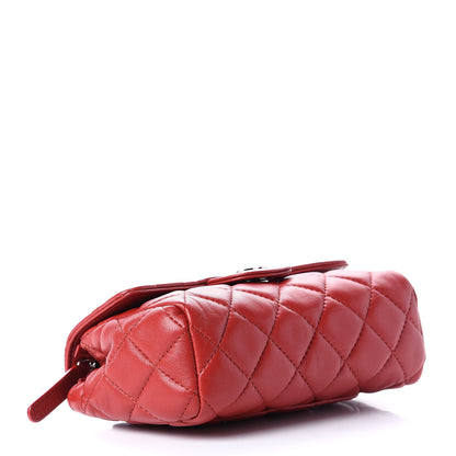 Chanel Lambskin Quilted Flap Cosmetic Case Red 4 of 10