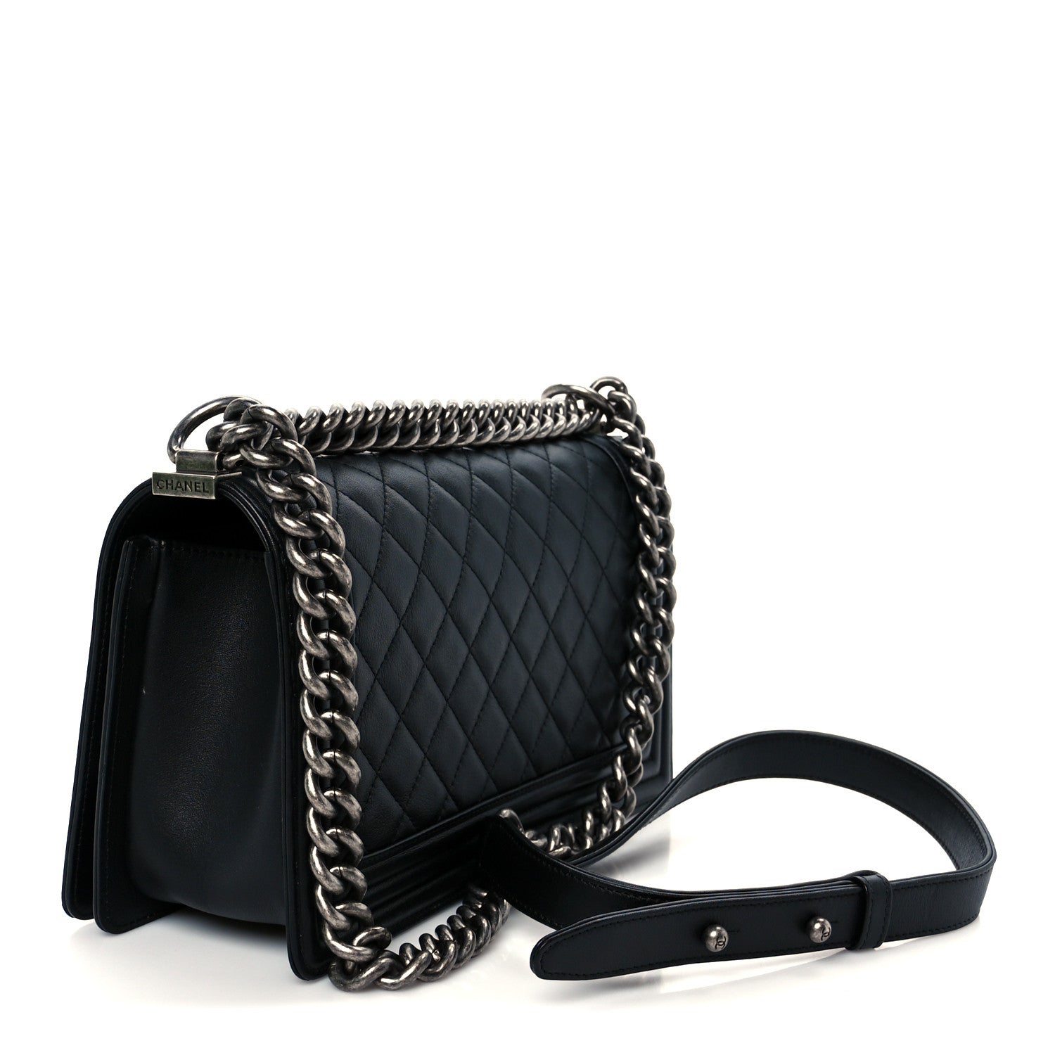 Chanel Lambskin Quilted Medium Boy Flap Black 3 of 10