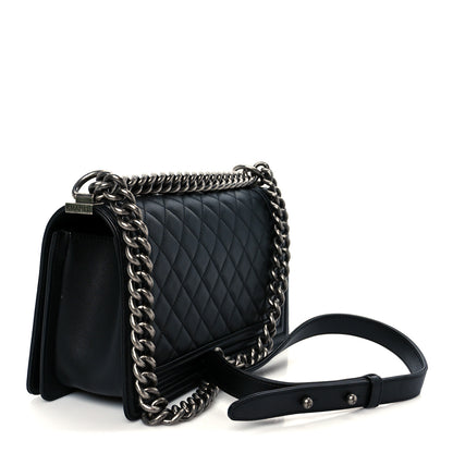 Chanel Lambskin Quilted Medium Boy Flap Black 3 of 10