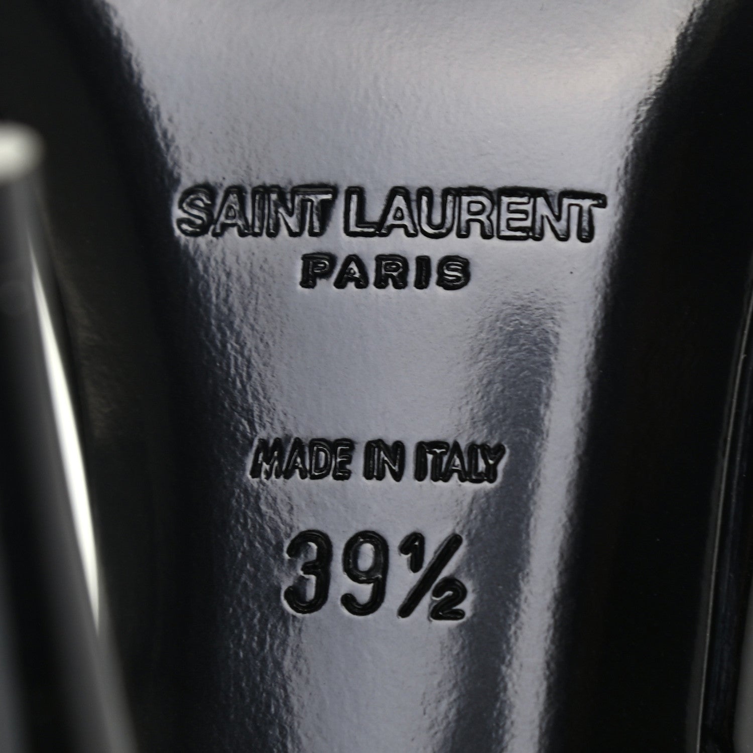 Saint Laurent Patent Calfskin Anouk 110 Sandals 39.5 Black 6 of 7