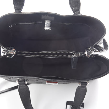 MCM Calfskin Ottomar Monogram Large Essential Tote Black 5 of 9