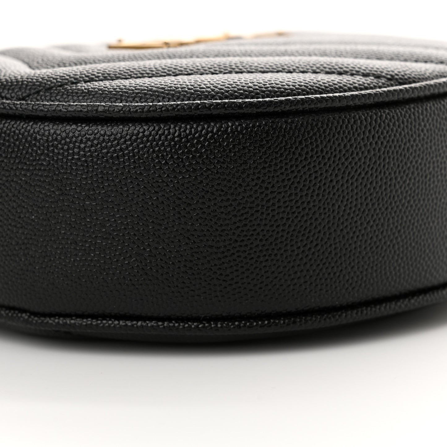 Grain De Poudre Matelasse Chevron Quilted Round Vinyle Camera Bag Black
