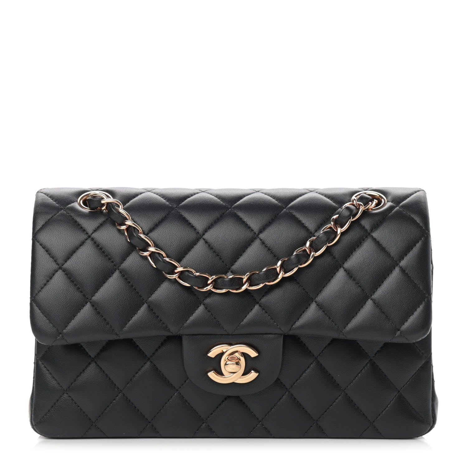 Chanel Lambskin Quilted Small Double Flap Black 1 of 13