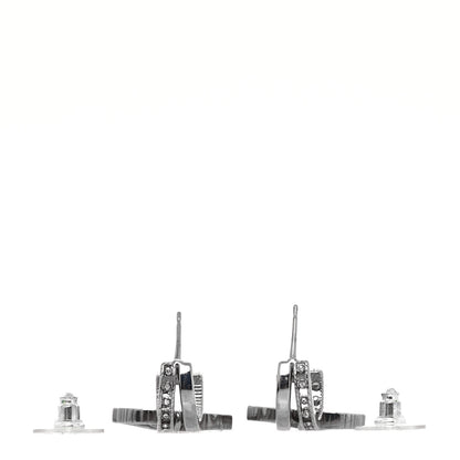 Chanel Crystal CC Drop Earrings Silver 3 of 4