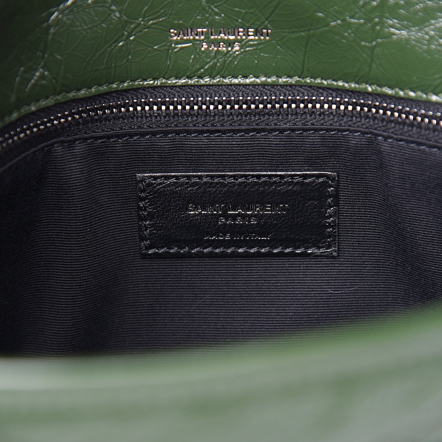 Crinkled Calfskin Matelasse Monogram Medium Niki Chain Satchel Military Olive