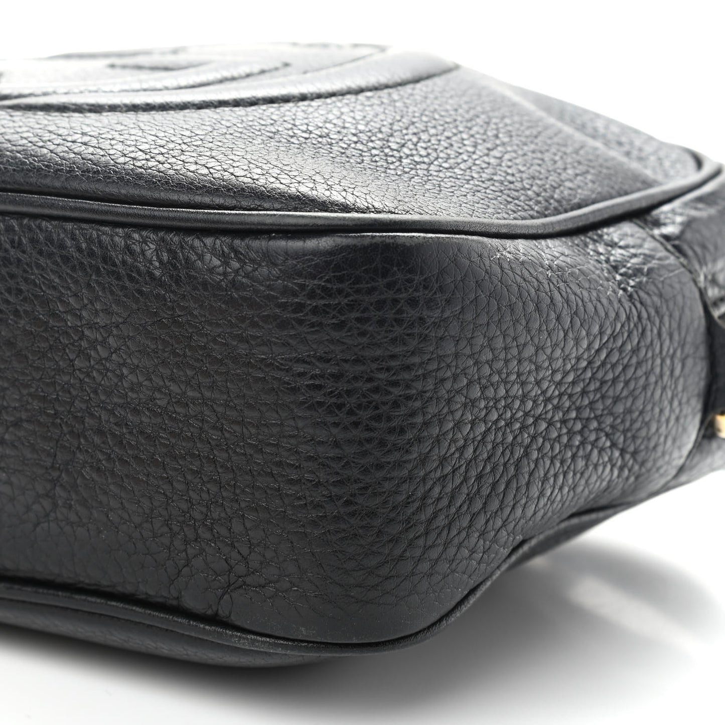 Pebbled Calfskin Small Soho Disco Bag Black