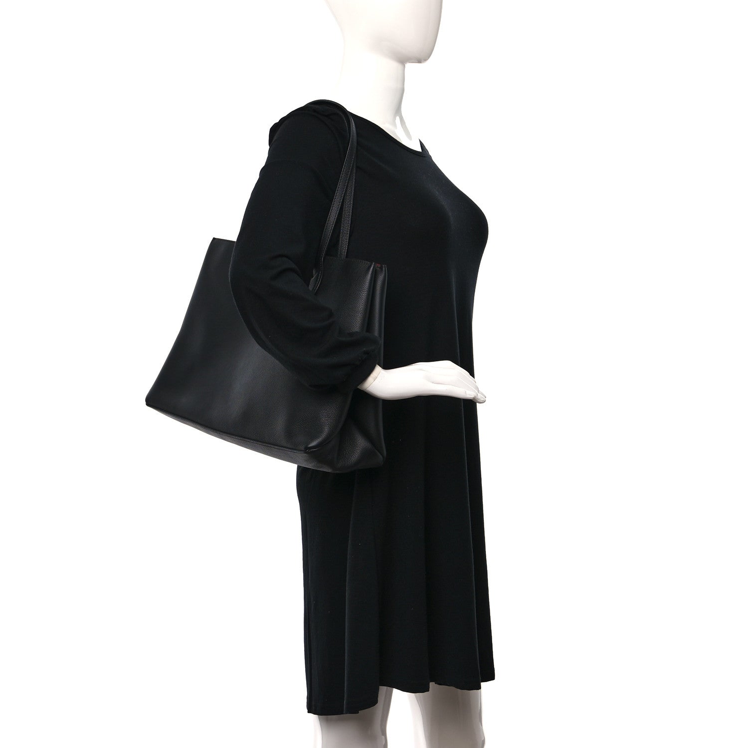 Louis Vuitton Grained Calfskin Lockme Shopper Black 2 of 10