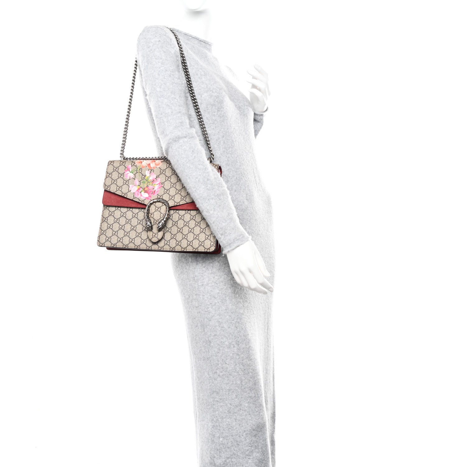 Gucci GG Supreme Monogram Blooms Medium Dionysus Shoulder Bag Beige Multicolor Dry Rose 2 of 10