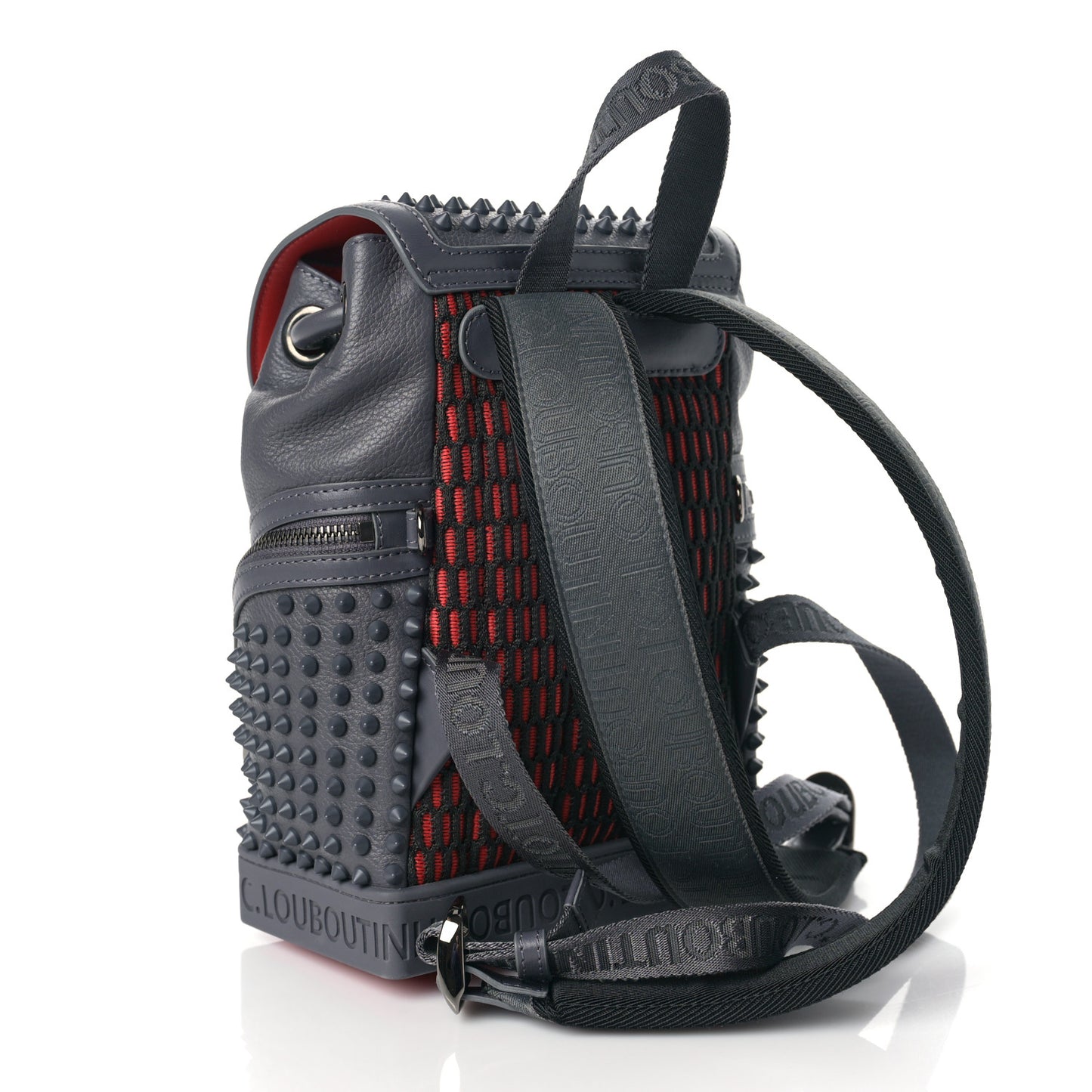 Calfskin Spiked Small Explorafunk Backpack Charbon