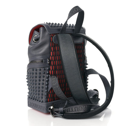 Christian Louboutin Calfskin Spiked Small Explorafunk Backpack Charbon 2 of 7