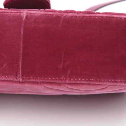 Gucci Velvet Matelasse Mini GG Marmont Shoulder Bag Light Raspberry Rose 10 of 12