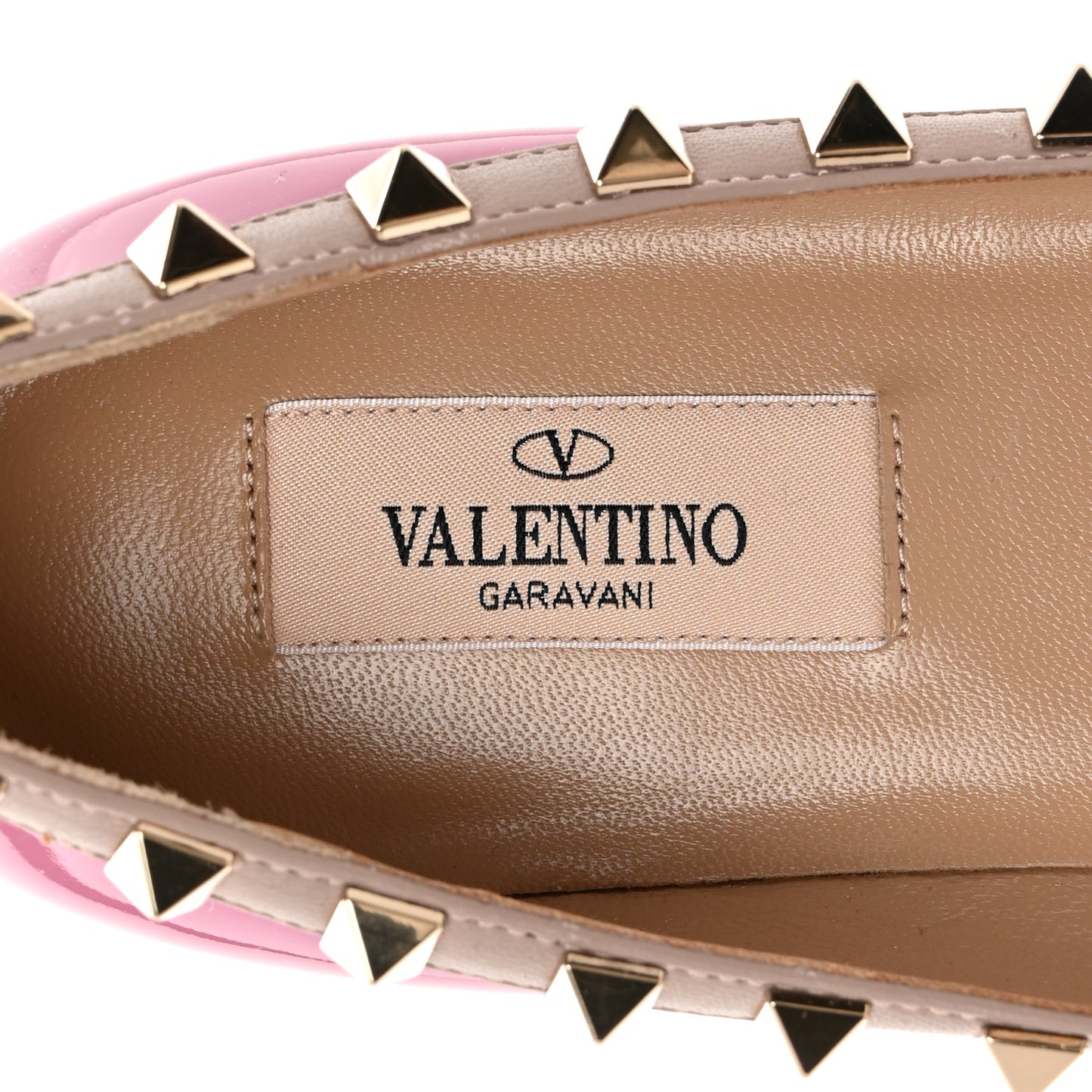 Patent Nappa Rockstud Ballerina Flats 36 Rose Violet Poudre
