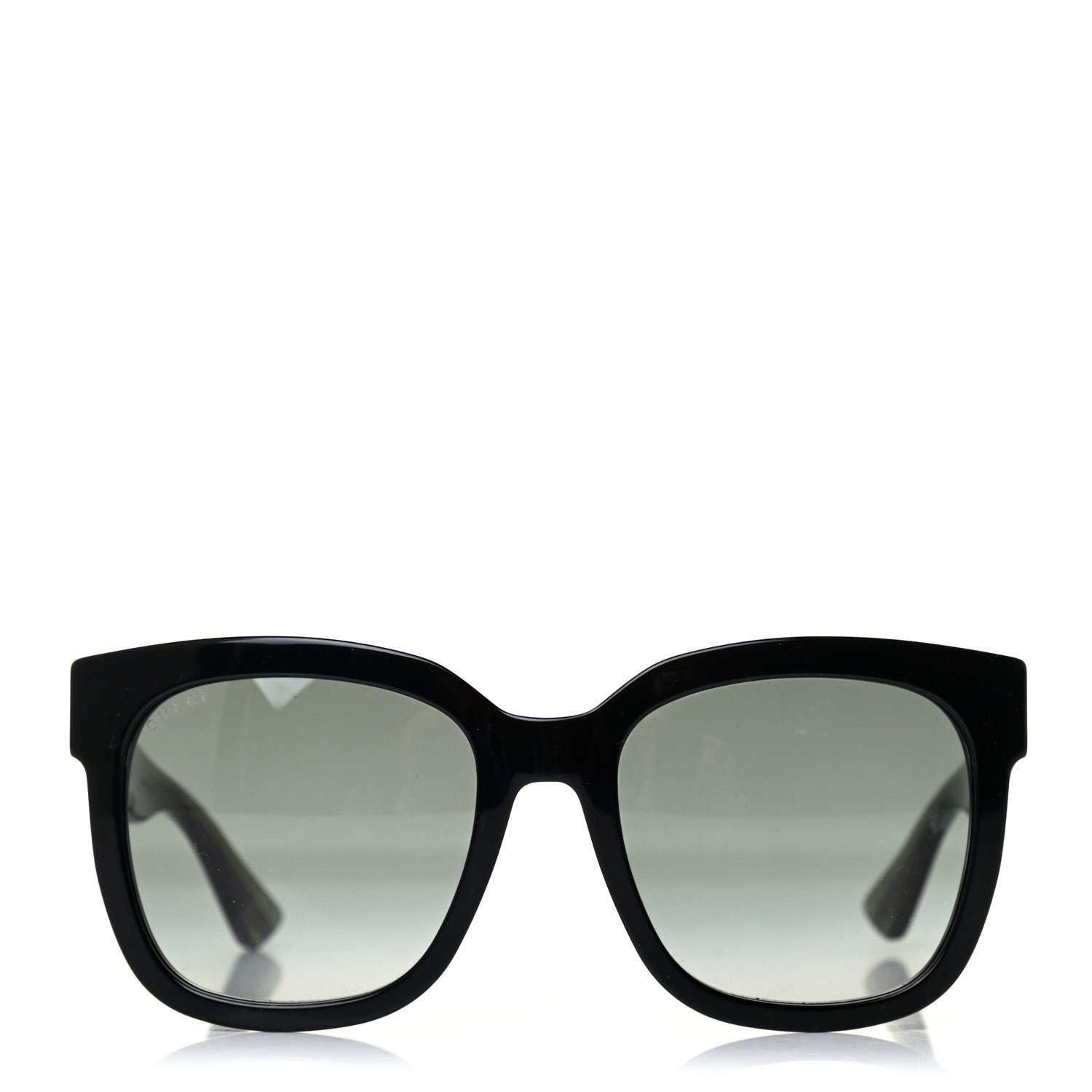 Gucci Acetate Square Frame Web Glitter Sunglasses GG0034S Black Green 2 of 4