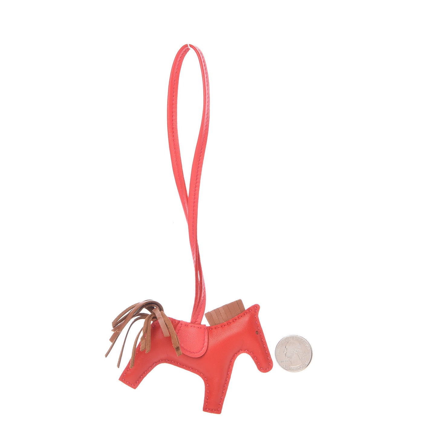 Milo Lambskin Grigri Rodeo Horse Bag Charm PM Rouge Indien Gold Bougainvillea