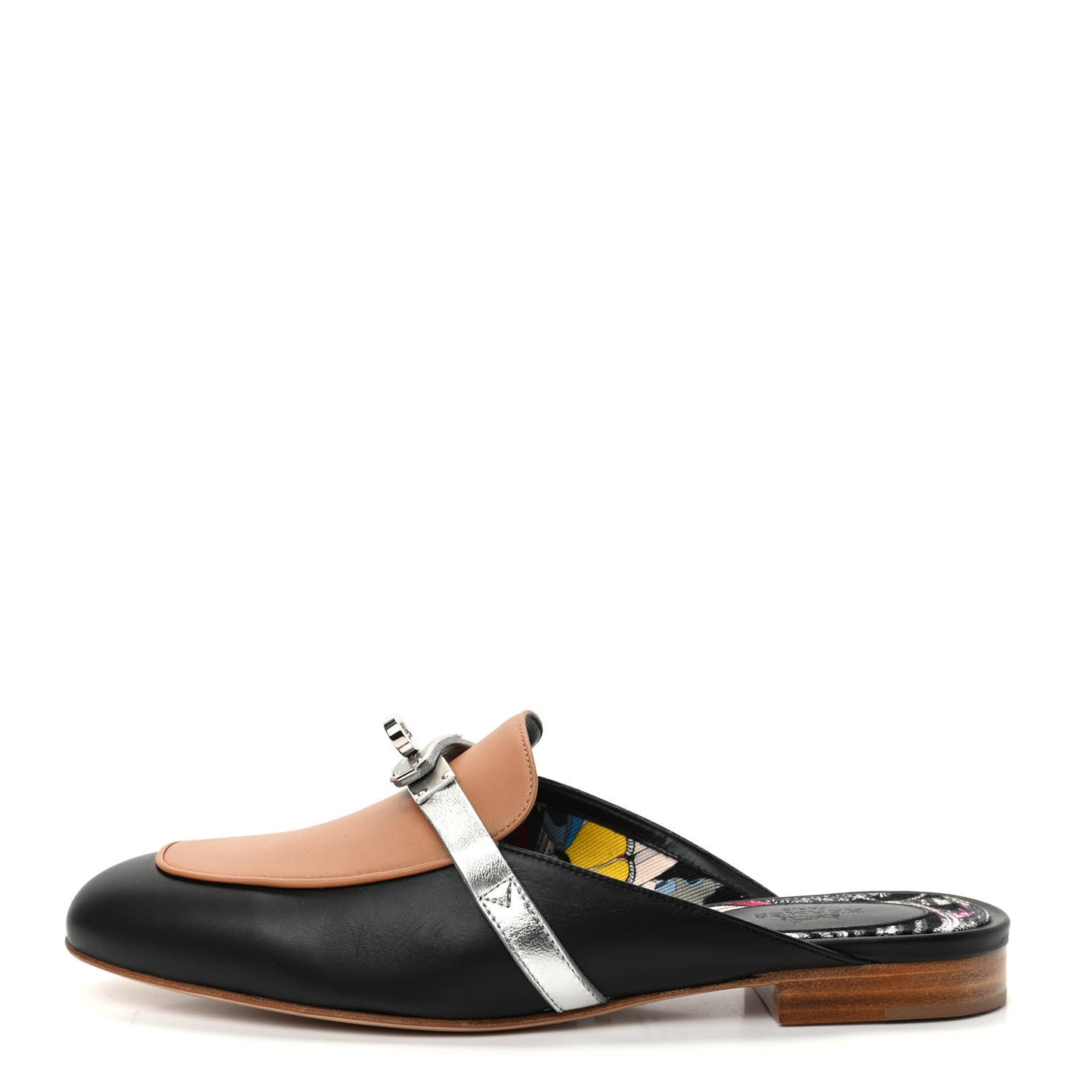Calfskin Nappa Oz Mules 37 Naturel Black Multicolore