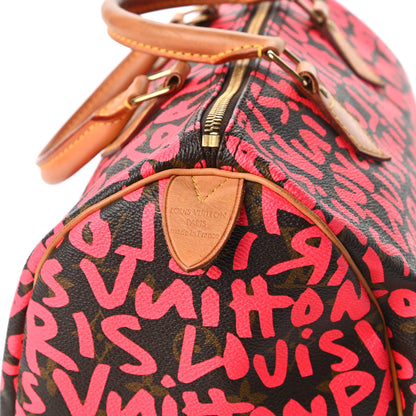 Louis Vuitton Monogram Graffiti Speedy 30 Fuchsia 8 of 10