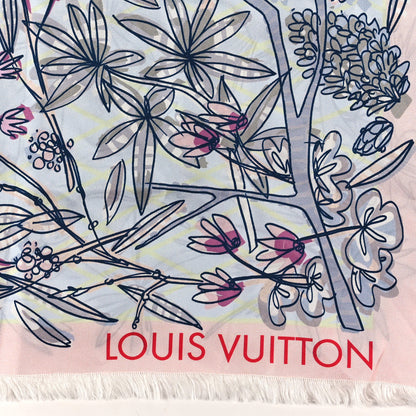 Louis Vuitton Silk Square Scarf Pink Blue 2 of 3