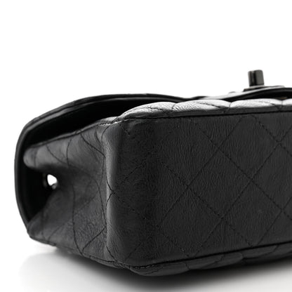 Chanel Crumpled Calfskin Quilted Mini Rectangular Flap So Black 9 of 10