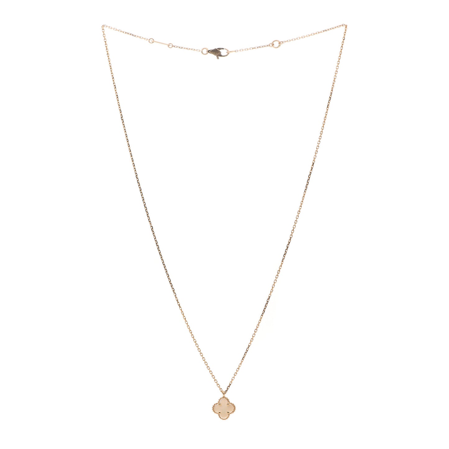 18K Yellow Gold Mother of Pearl Sweet Alhambra Pendant Necklace