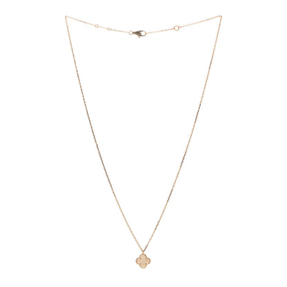 Van Cleef & Arpels 18K Yellow Gold Mother of Pearl Sweet Alhambra Pendant Necklace 3 of 6