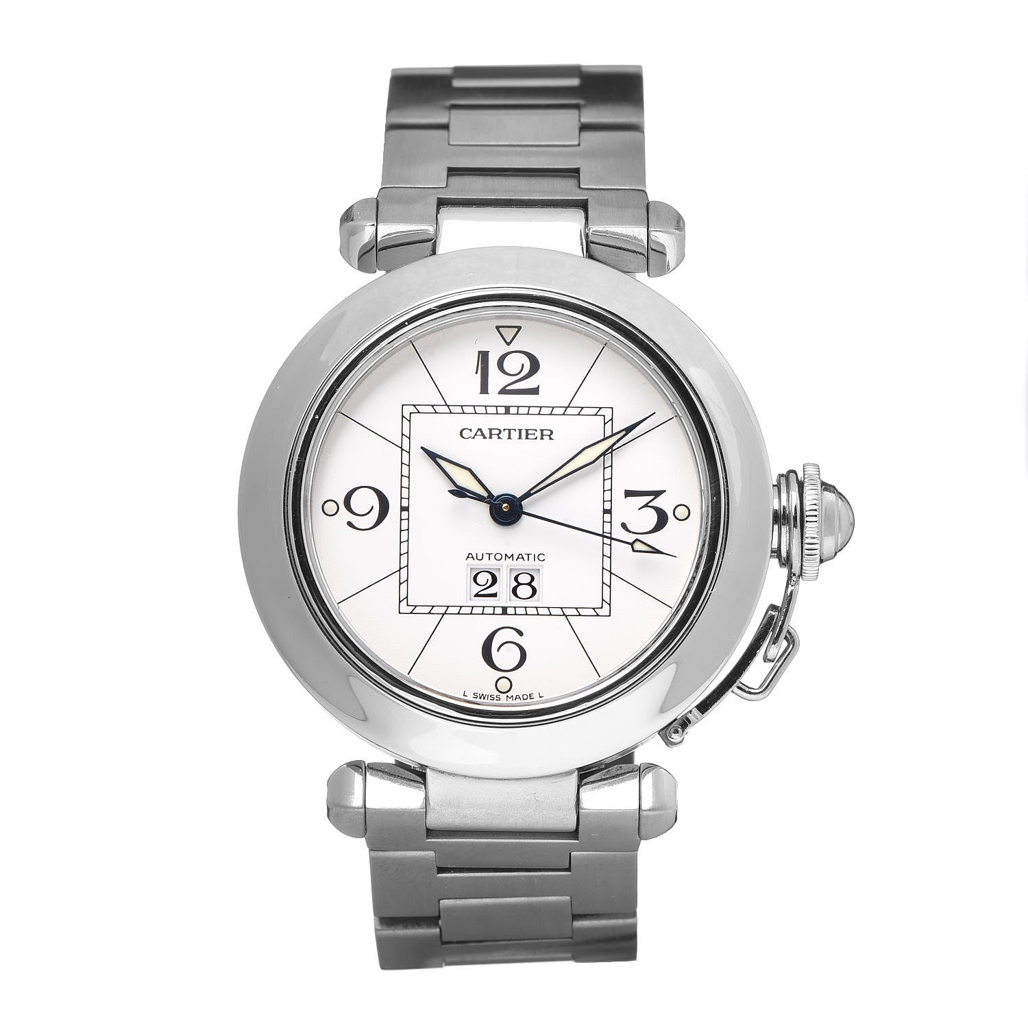 Cartier Stainless Steel 35mm Pasha C Big Date Automatic Watch 1 of 8