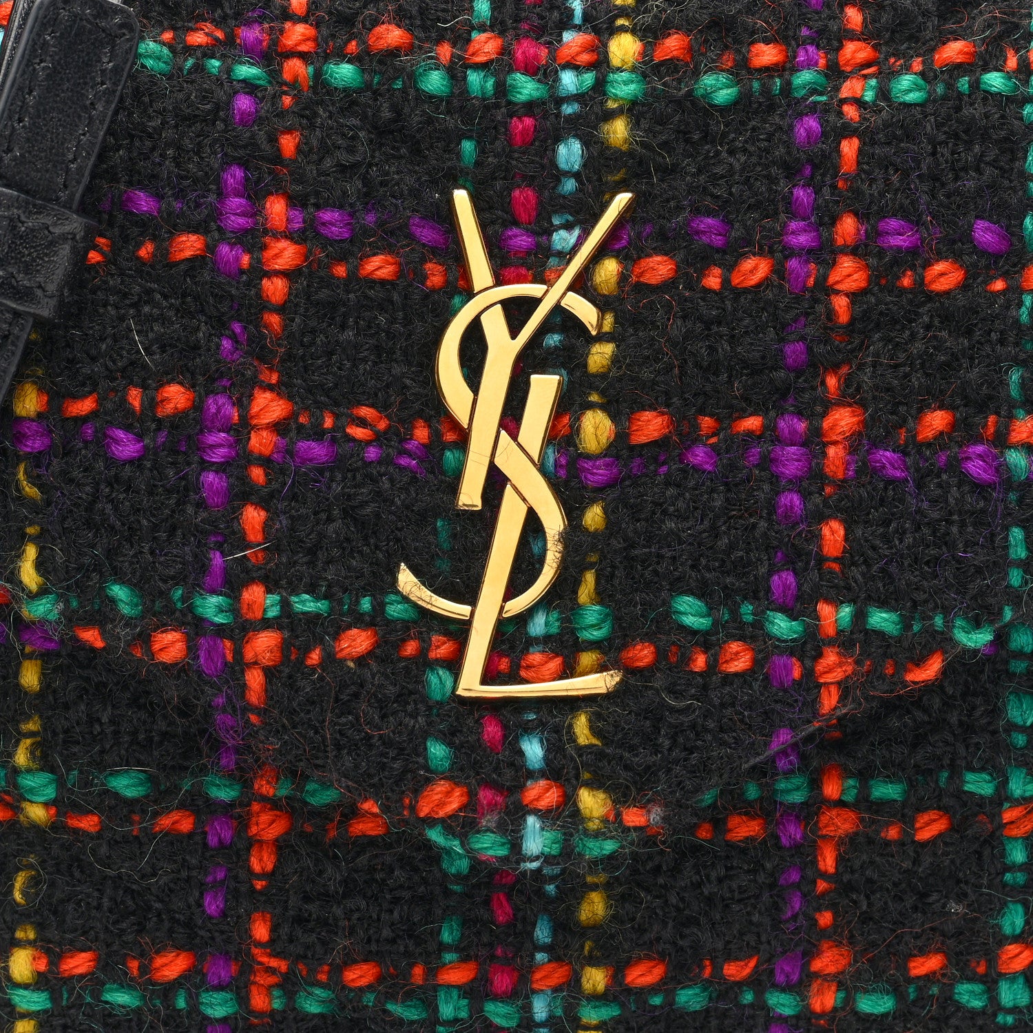 Saint Laurent Tweed Toy Loulou Shoulder Bag Black 7 of 9