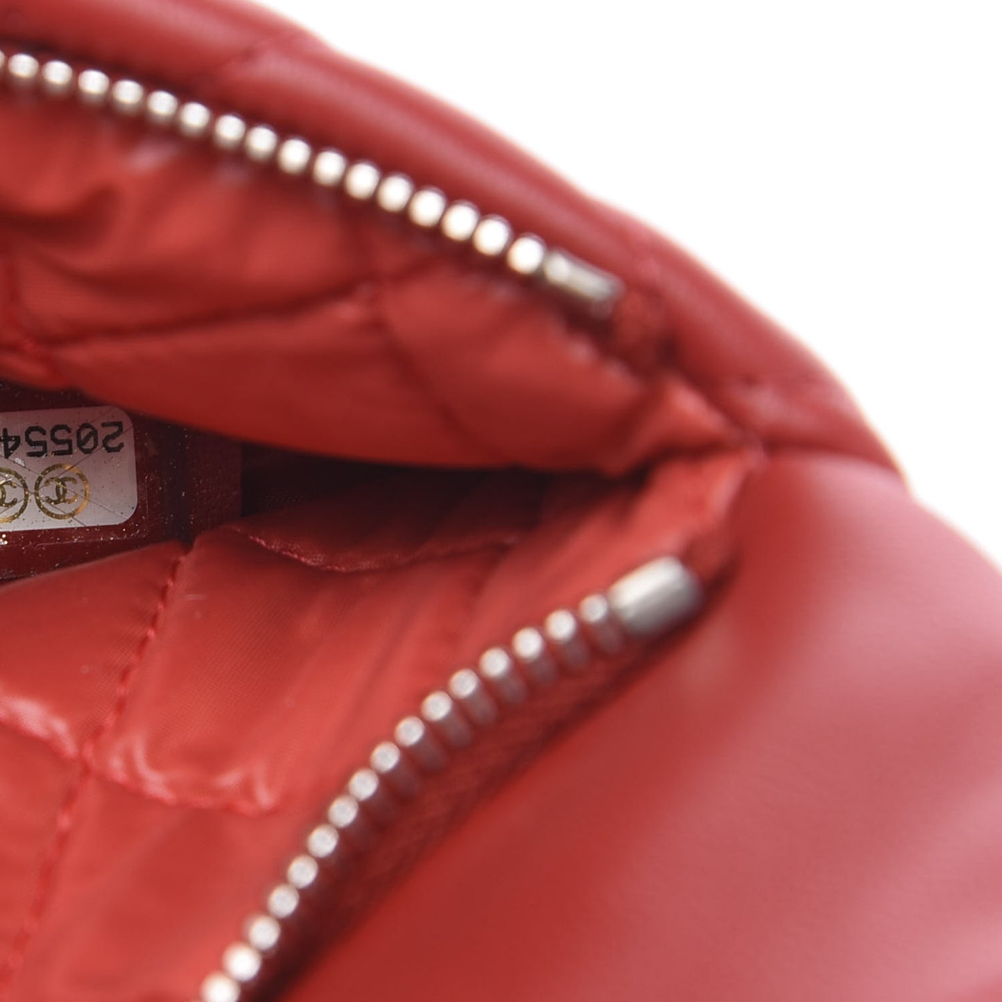 Lambskin Quilted CC Beauty Clutch Red