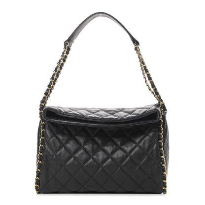Chanel Calfskin Quilted Medium Chain Me Hobo Black 1 of 12