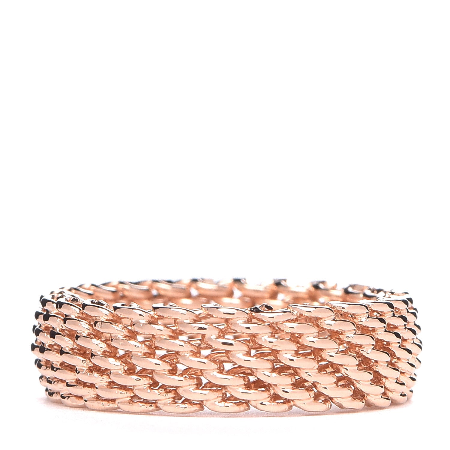 Tiffany 18K Rose Gold Somerset Mesh Ring 49 4.75 1 of 4