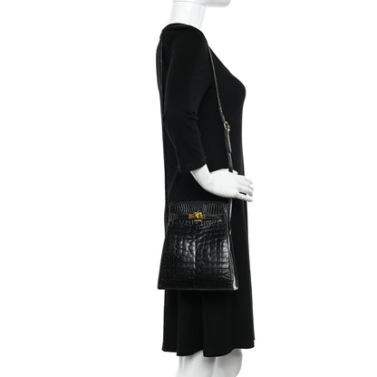 Hermes Shiny Alligator Kelly Sport PM Bag Black 2 of 10