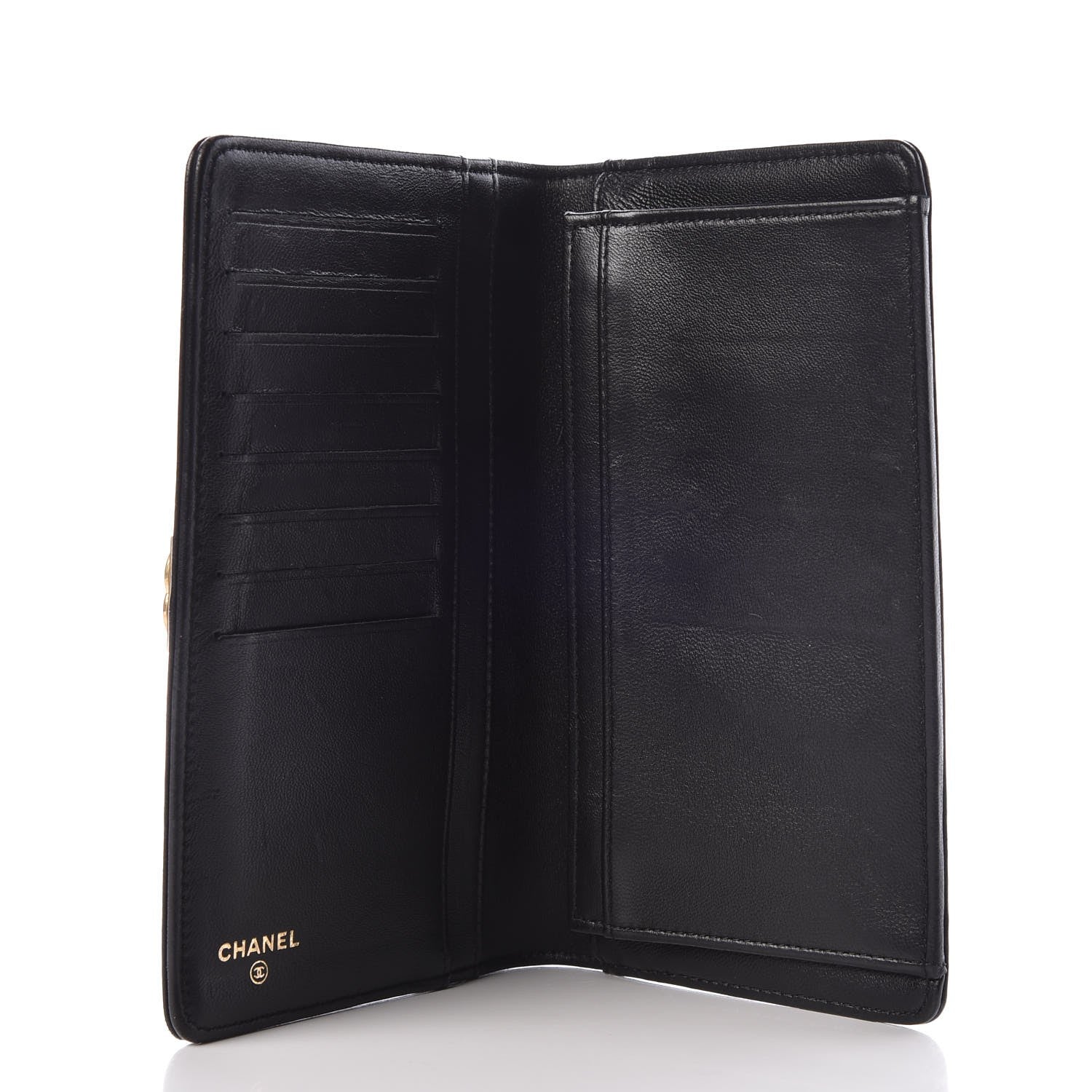 Chanel Lambskin Quilted Boy Yen Wallet Black 5 of 13