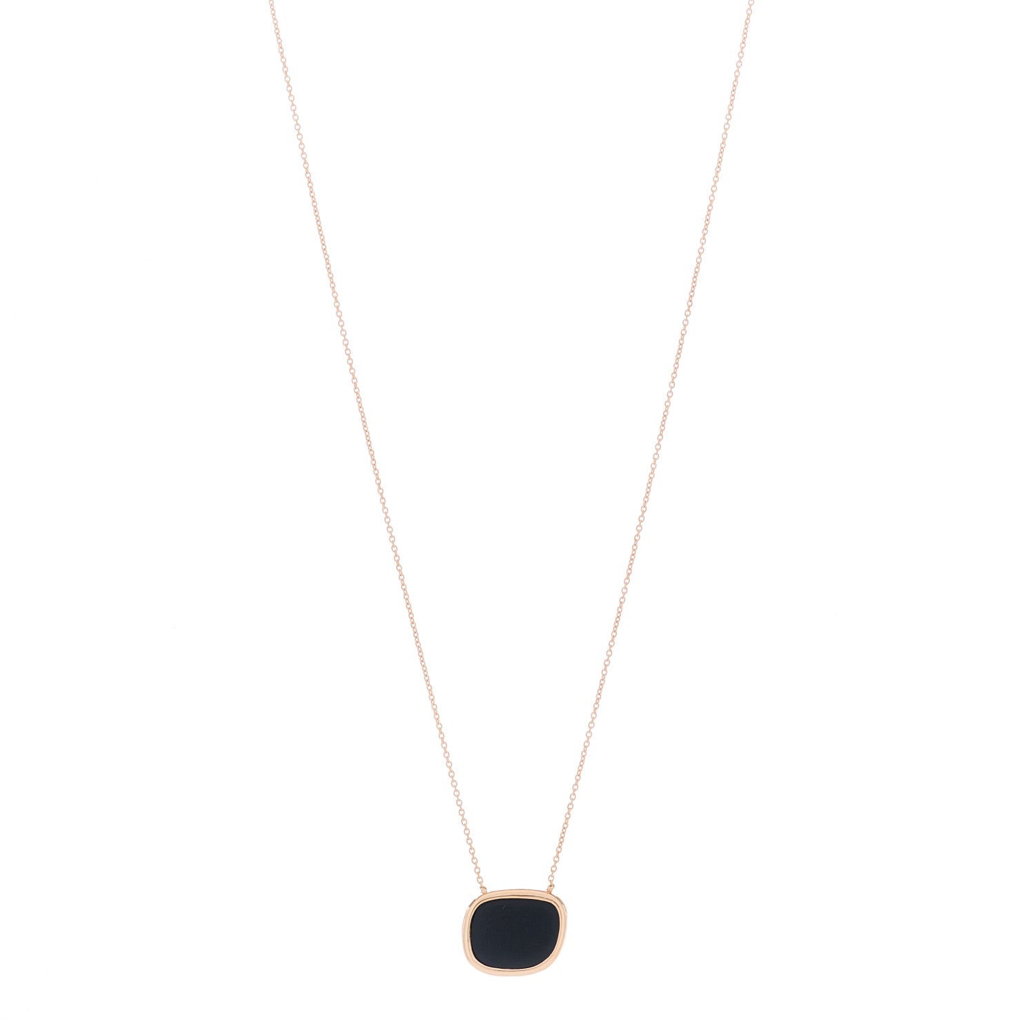 Roberto Coin 18K Rose Gold Black Jade Amphibole Pendant Necklace 1 of 4
