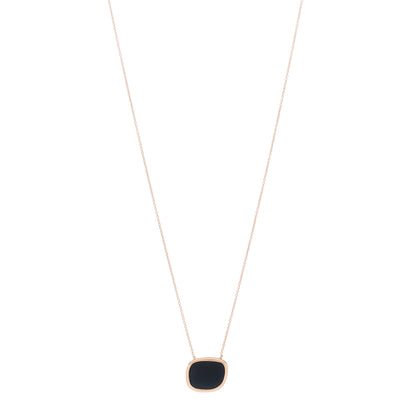 Roberto Coin 18K Rose Gold Black Jade Amphibole Pendant Necklace 1 of 4