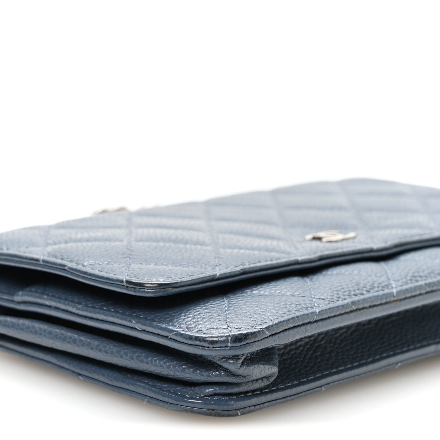 Chanel Caviar Quilted Wallet on Chain WOC Blue 10 of 12