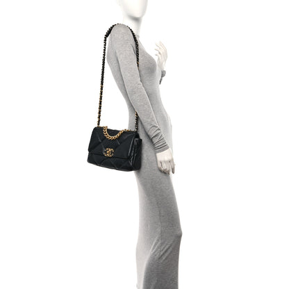 Chanel Lambskin Quilted Medium Chanel 19 Flap Black 2 of 12