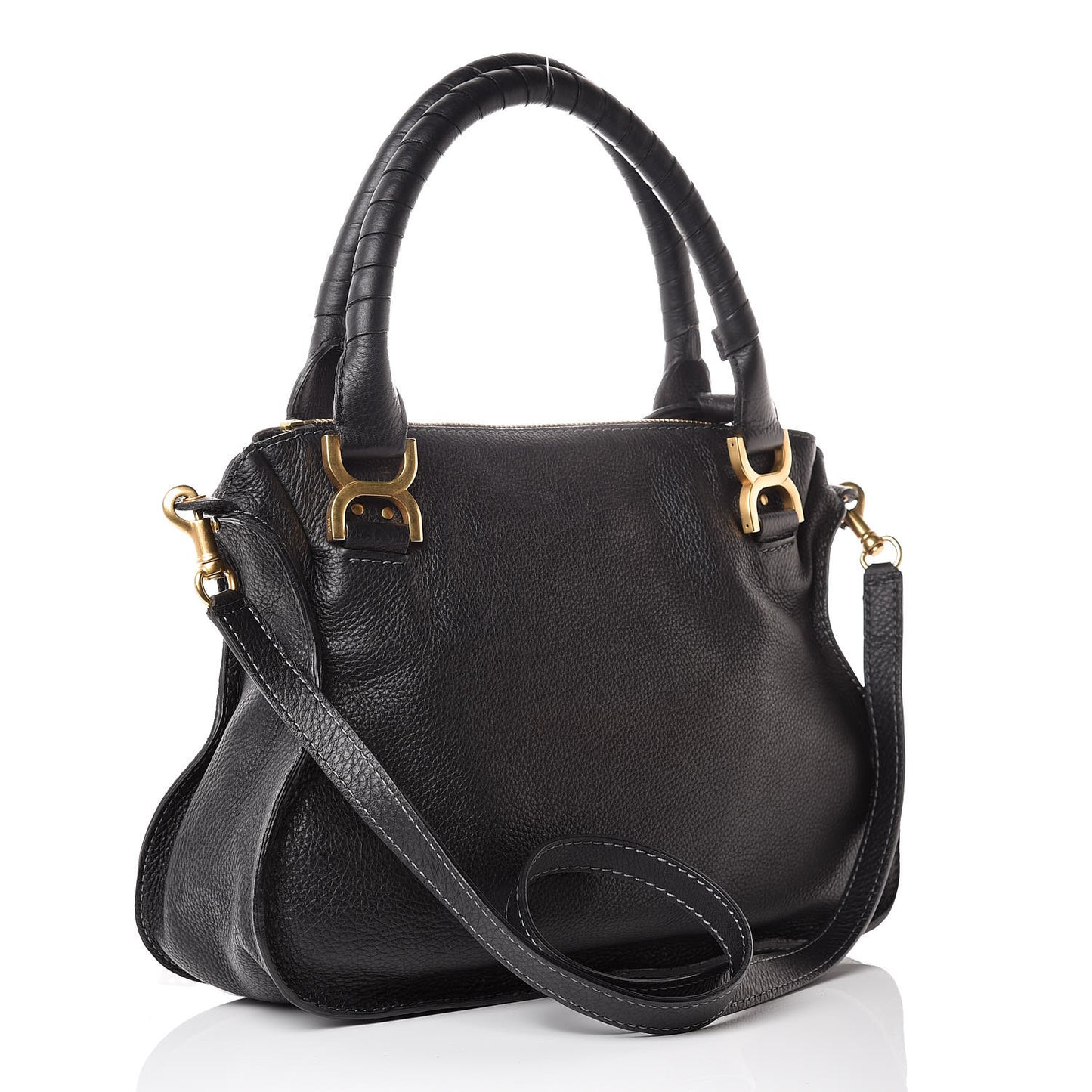 Calfskin Medium Marcie Satchel Black