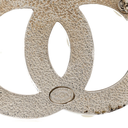 Chanel Pearl Crystal CC Mini Brooch Silver 2 of 3