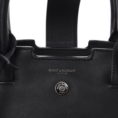 Saint Laurent Smooth Calfskin Studded Baby Monogram Downtown Cabas Black 10 of 11