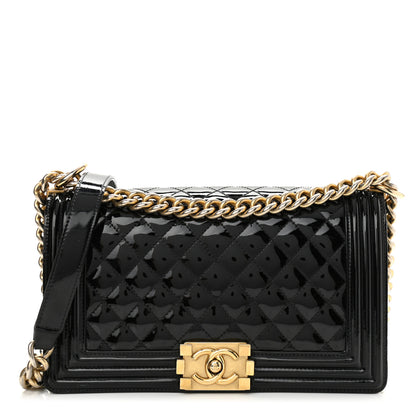 Chanel Patent Calfskin Quilted Medium Boy Flap Black 1 of 10