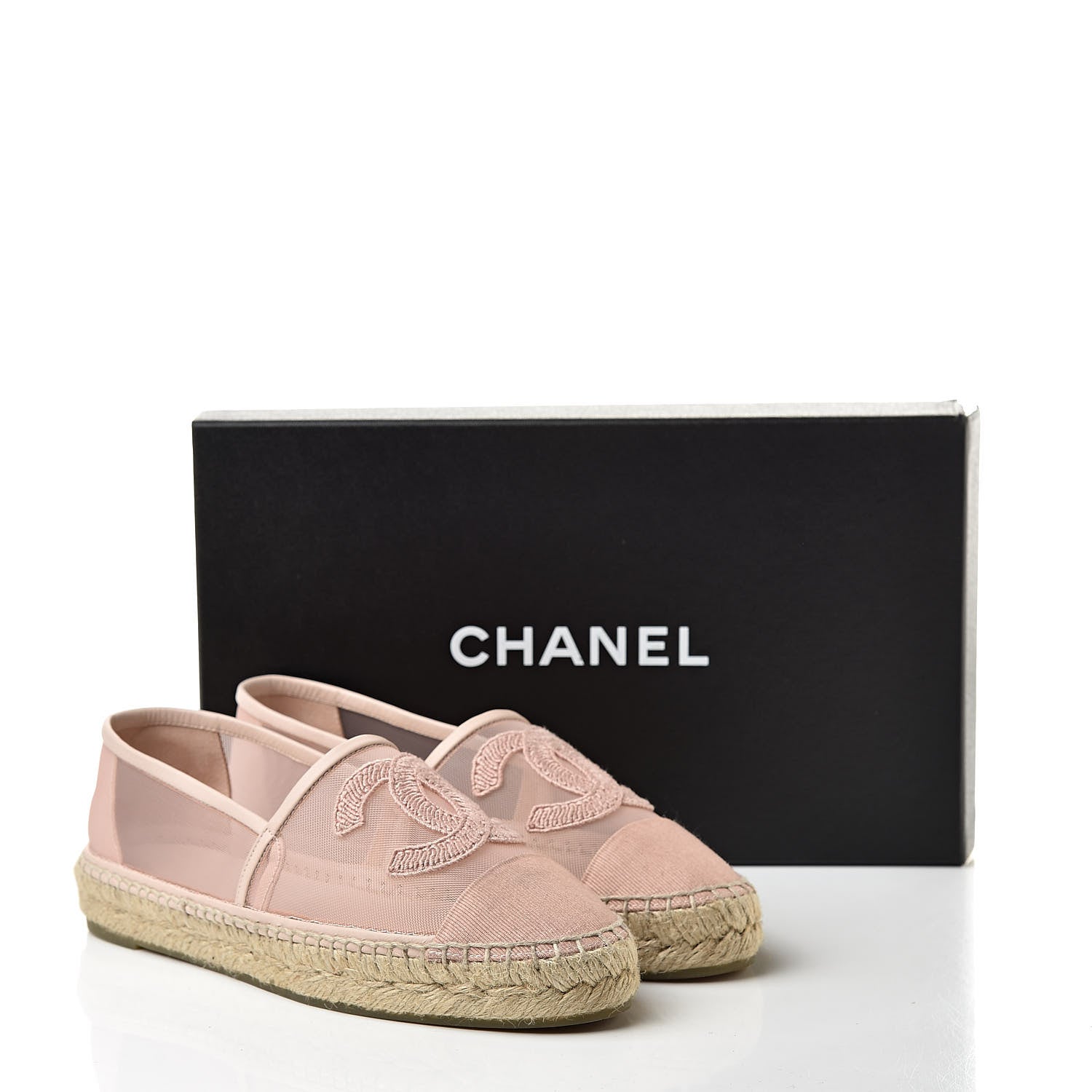Chanel Mesh Grosgrain CC Espadrilles 36 Pink 10 of 10