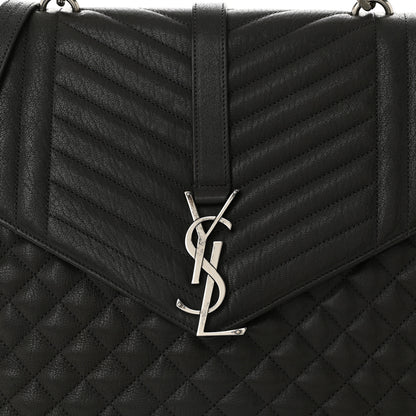 Saint Laurent Sheepskin Tri-quilt Monogram Large College Satchel Asphalt 8 of 12