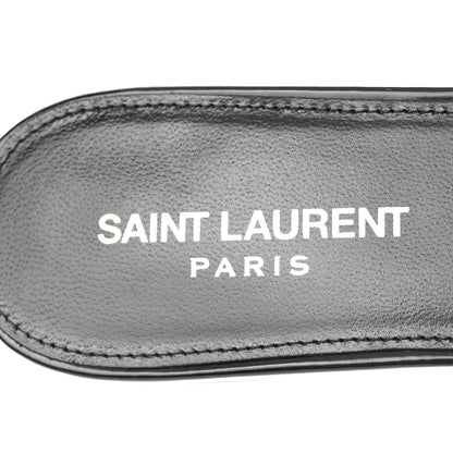 Saint Laurent Patent Tribute 05 Slide Sandals 38 Black 9 of 9
